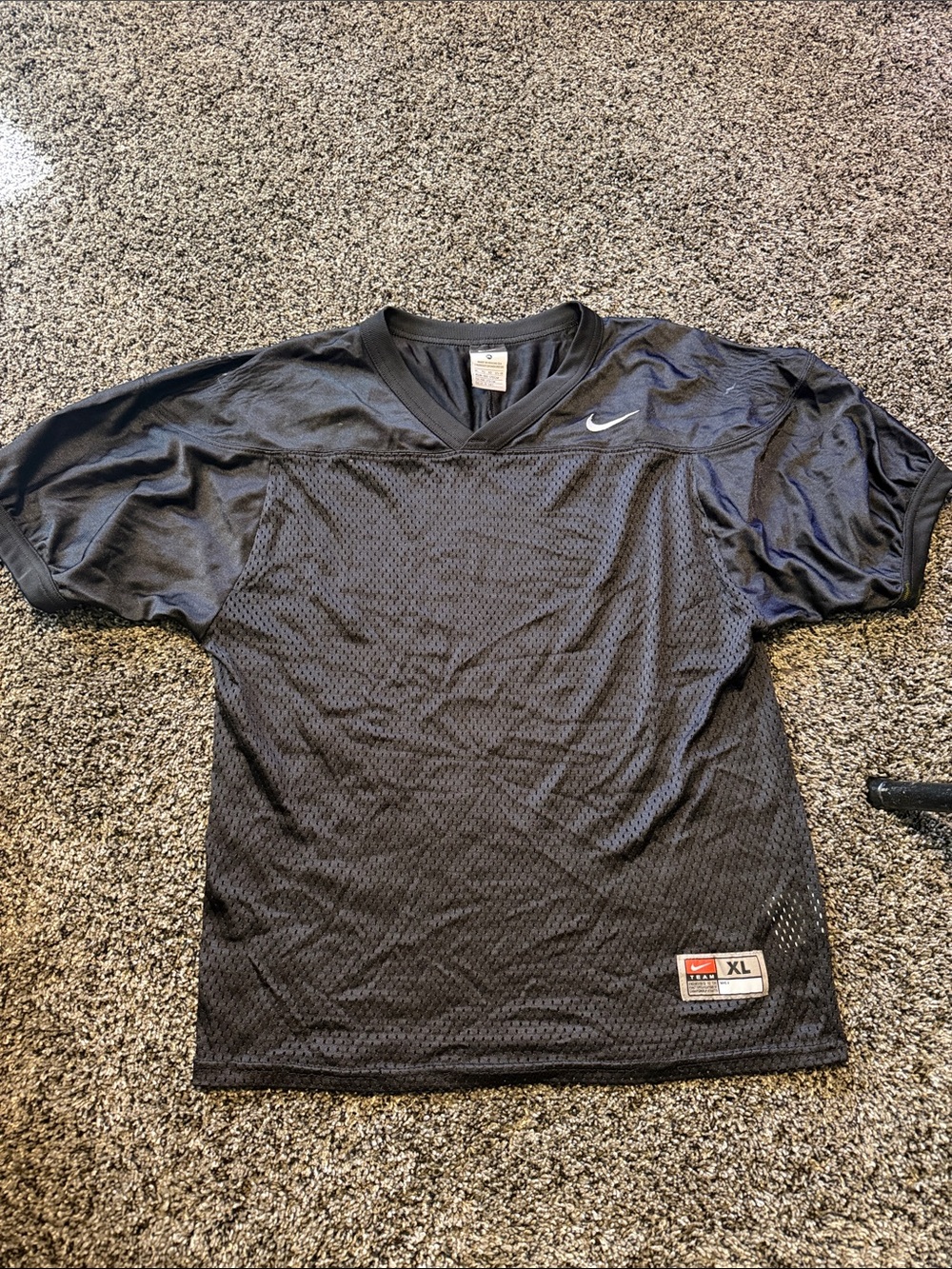 Nike Men’s Black Mesh V-Neck Short Sleeve Jersey